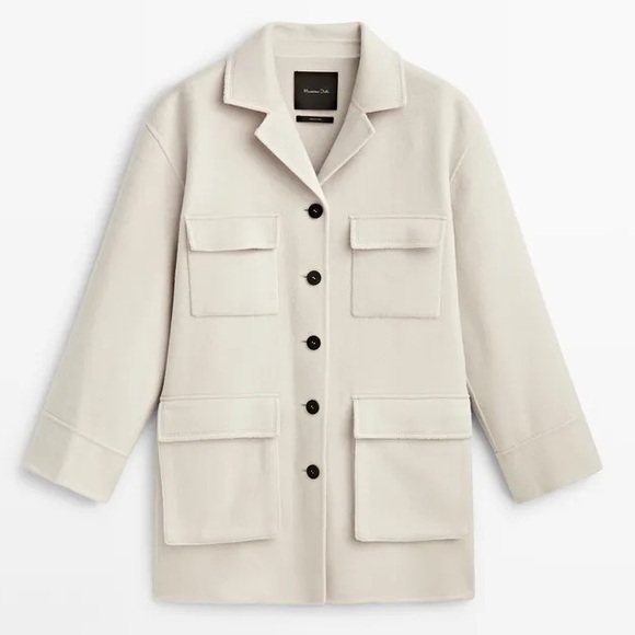 Massimo Dutti Oversized Wool Blend Coat With Pockets Size M - Picture 6 of 17